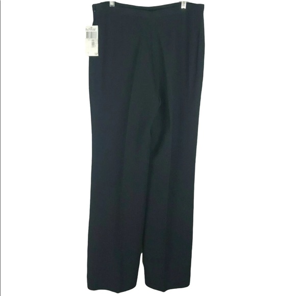 New Caractere Womens Wide Leg Flowy Trouser Black Textured Dress Pants Size 12 - Picture 1 of 12